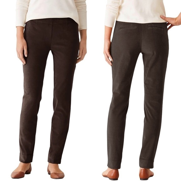 J. Jill Microwale Corduroy pants trousers pockets Dark Brown Walnut High Waist - Picture 6 of 11